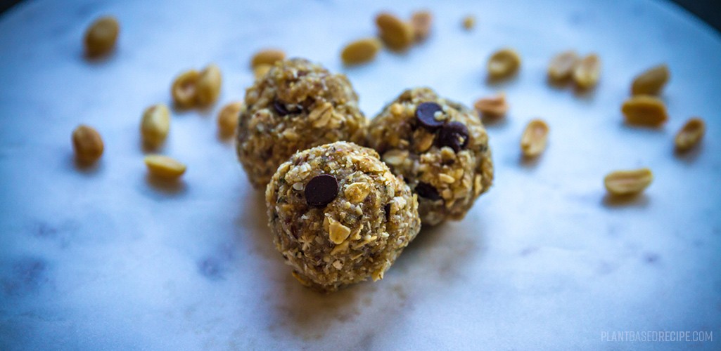 Chocolate peanut butter vegan oat balls an oatey peanut butter cup win