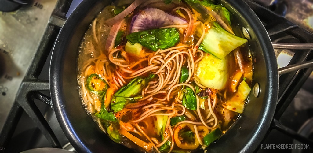 Spicy vegan noodle soup