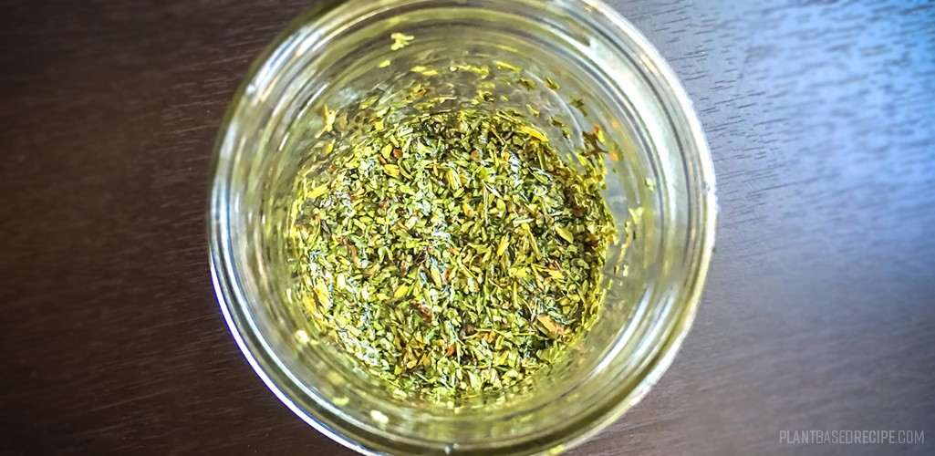 Stevia leaves in a jar.