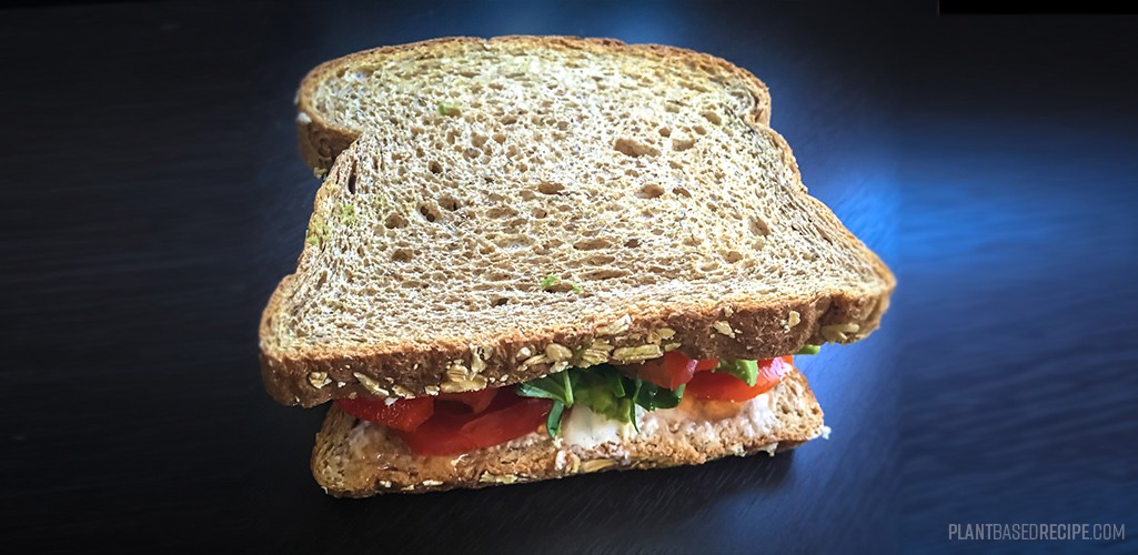 vegan sandwich on table
