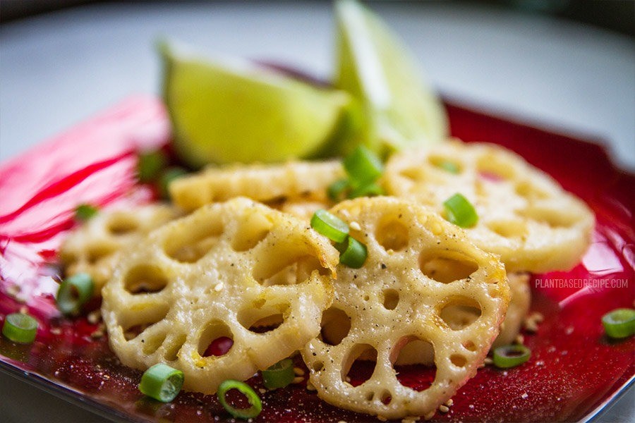 baked lotus root with lime