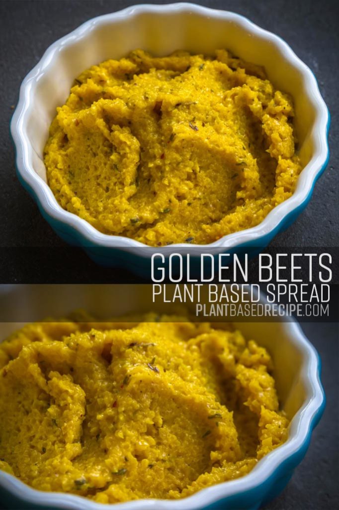 Pinterest ready image of beet spread.