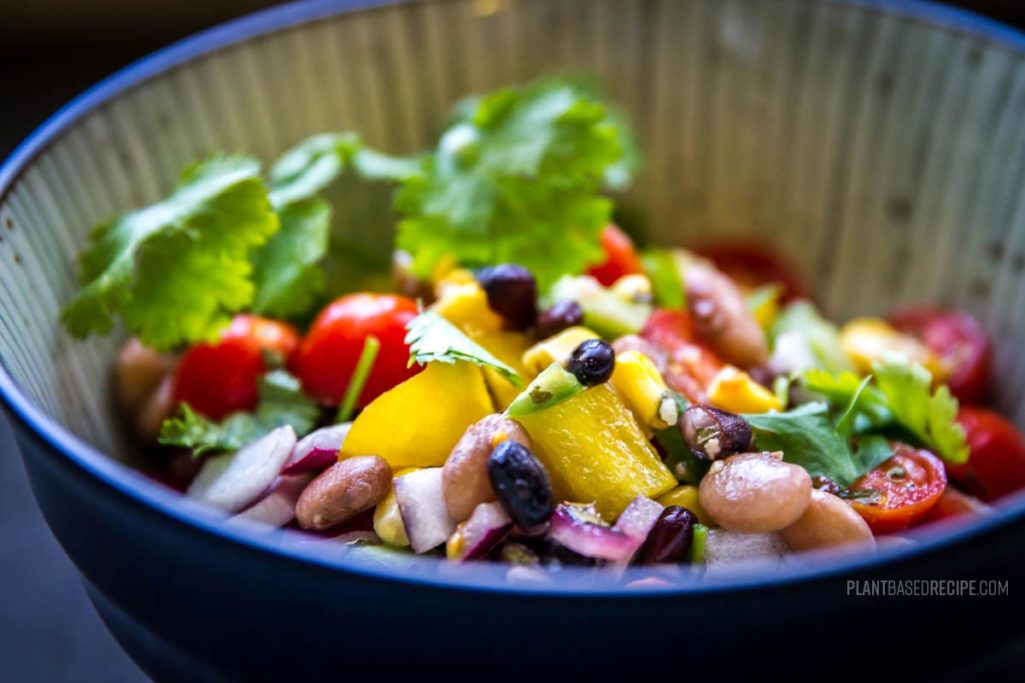 Cowboy caviar A savory, sweet, and spicy vegan bean salad (Oil Free