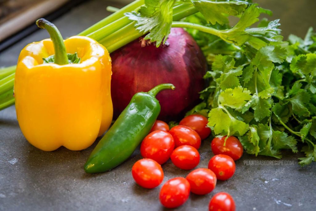 Vegetables and cilantro