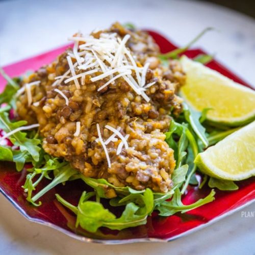 Instant Pot or Crock Pot Rosemary Lentils, Beans, and Yams (Low Fat, Vegan)