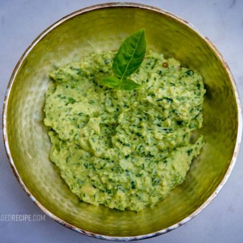 Oil-free Basil Pesto (Low fat, vegan)