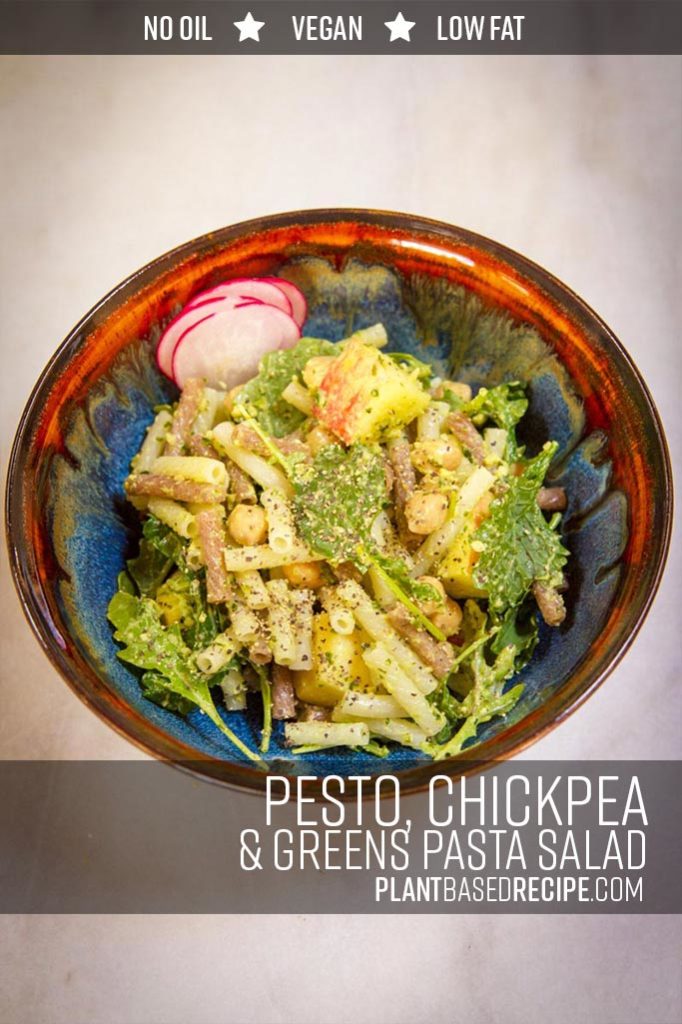 Chickpea pasta and pesto salad