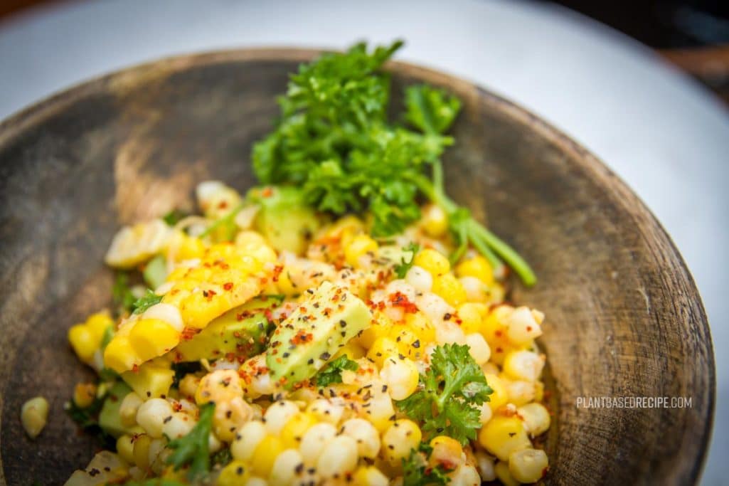 Parsley or cilantro can be used in the corn salad.