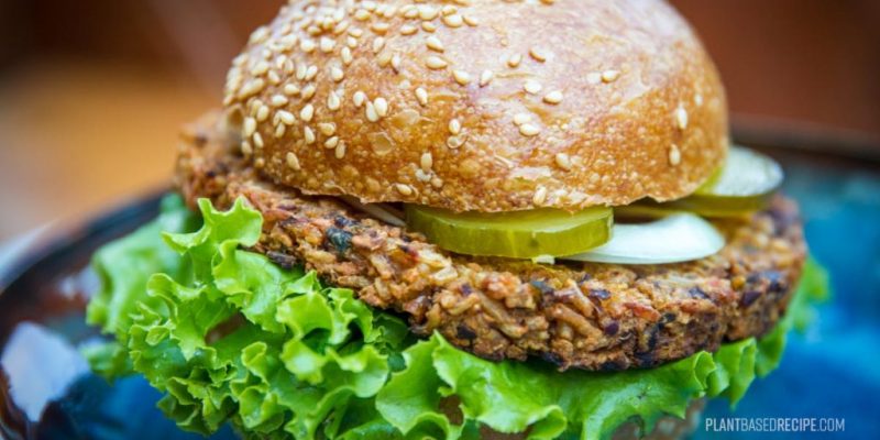 Bean and Rice vegan burger patty