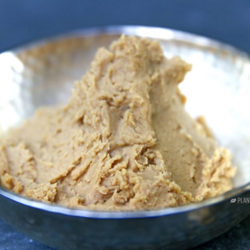 A almost fat-free peanut butter that is also thick and creamy.