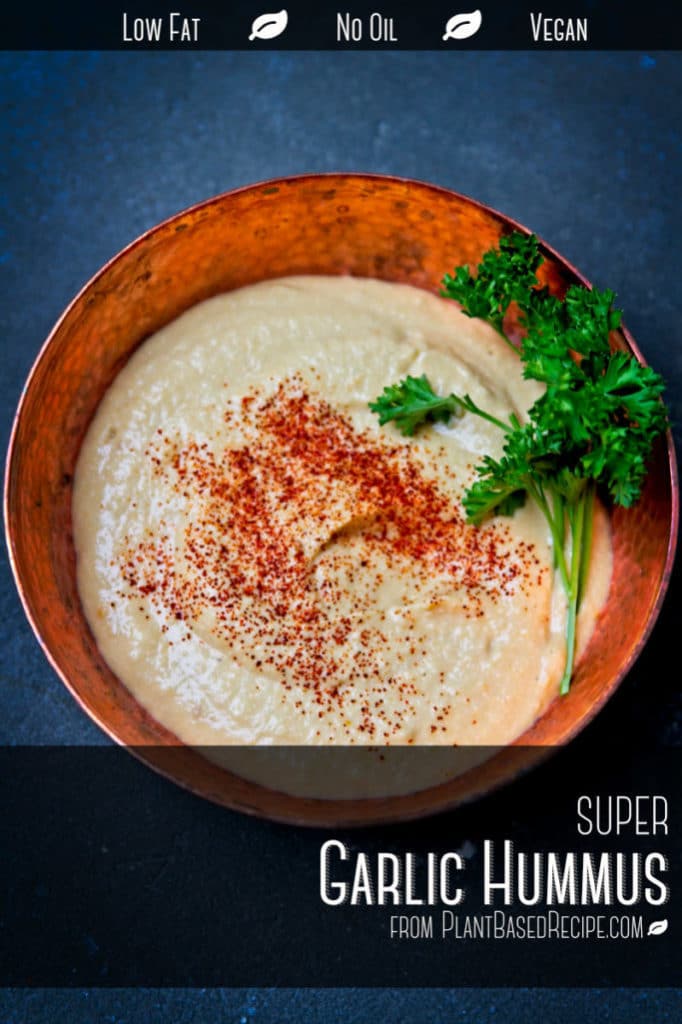 Super Garlic Hummus is oil free and low fat. Bright citrus overtones. Try this easy recipe for hummus.