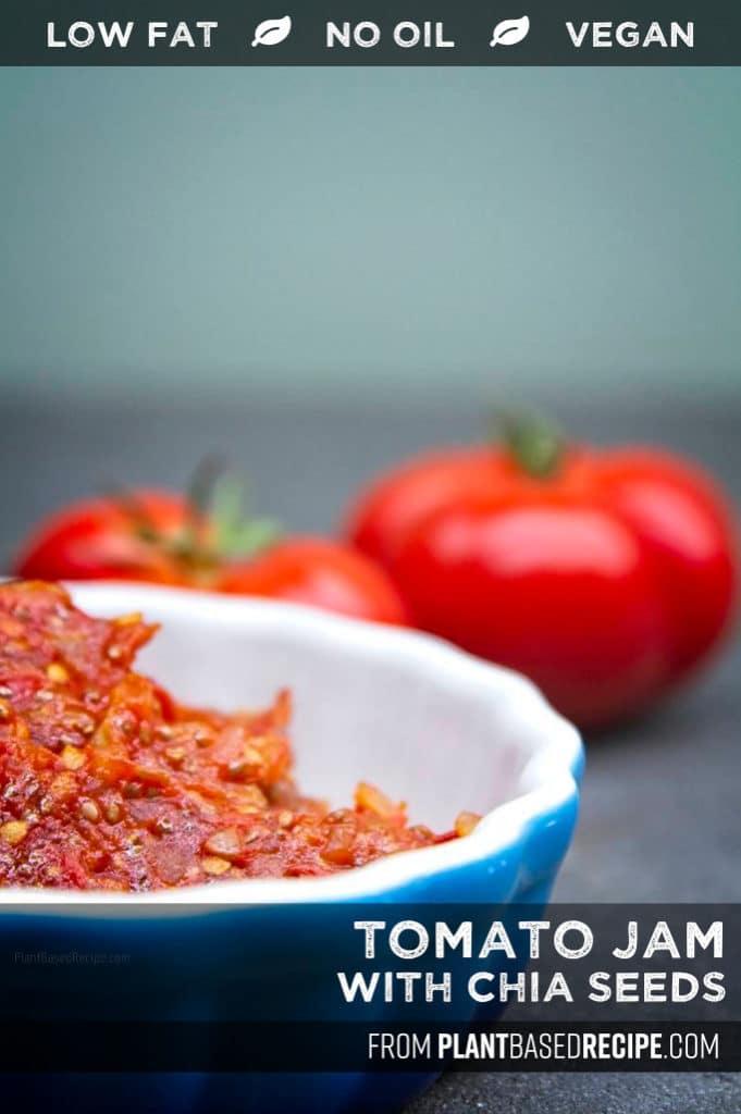 Pin vegan Tomato Jam recipe on Pinterest.