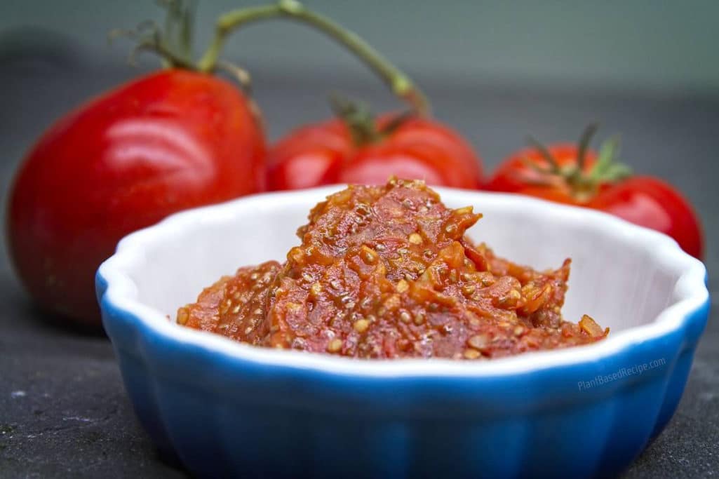 Tomato jam with chia seeds recipe