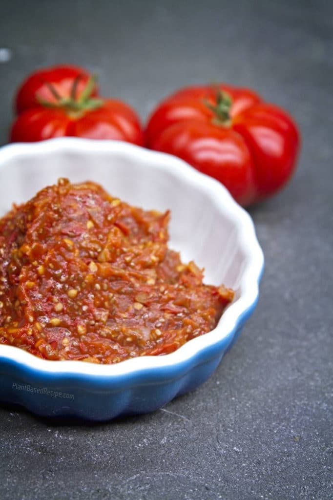 Vegan Tomato jam with chia seeds recipe