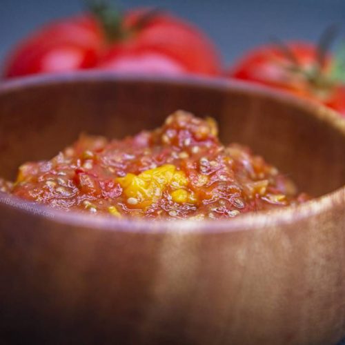 Tomato jam with goldenberries and chia seeds