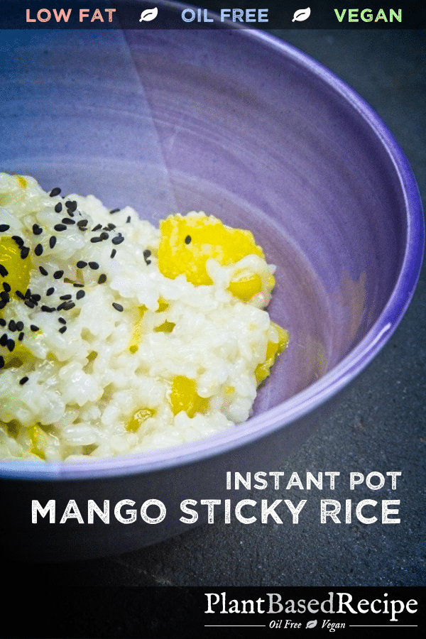 Pinnable image for recipe for mango sticky rice.
