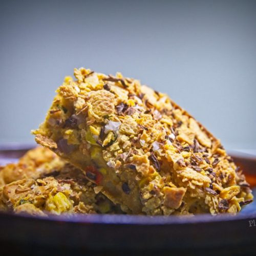 Crispy and savory chipotle vegetable corn bake (Oil Free, Vegan)