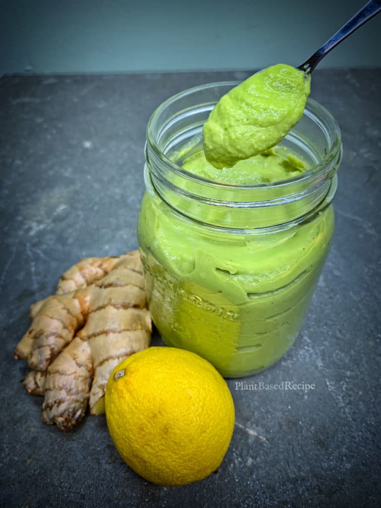 Lemon and Ginger vegan green goddess dressing recipe