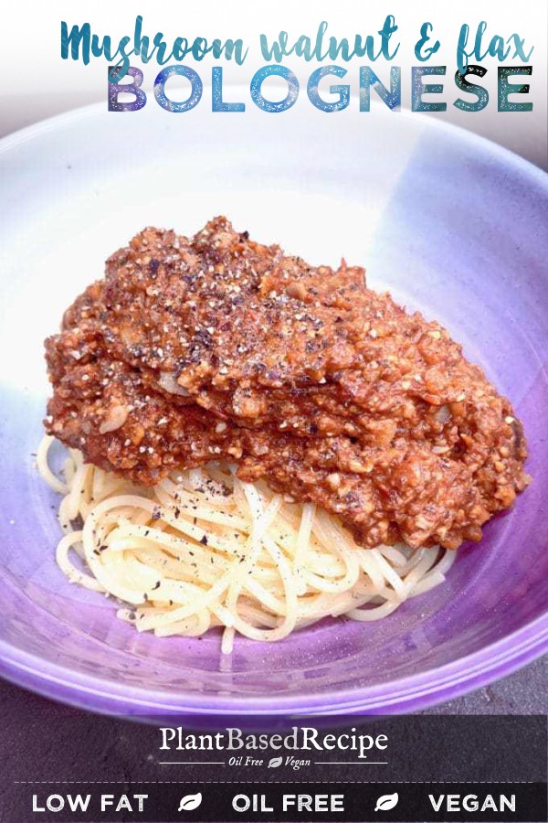 Hearty and filling mushroom, walnut and flax bolognese recipe
