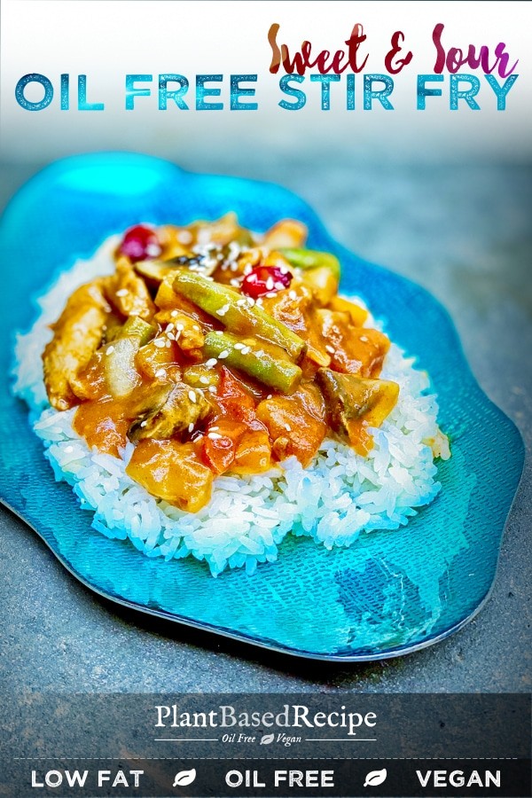 This oil-free Sweet and Sour stir fry recipe is an easy vegan meal to prepare after work!