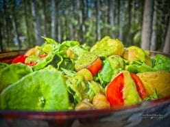 Potato and chickpea herbed salad with Cilantro Mint dressing (Low Fat, Vegan, Oil free)