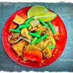 Vegan Drunken Noodle recipe - noodles in a dish on the table