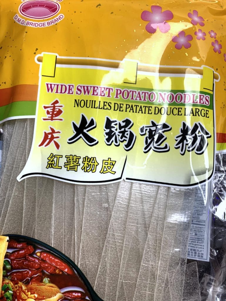 Wide sweet potato vermicelli noodle in bag
