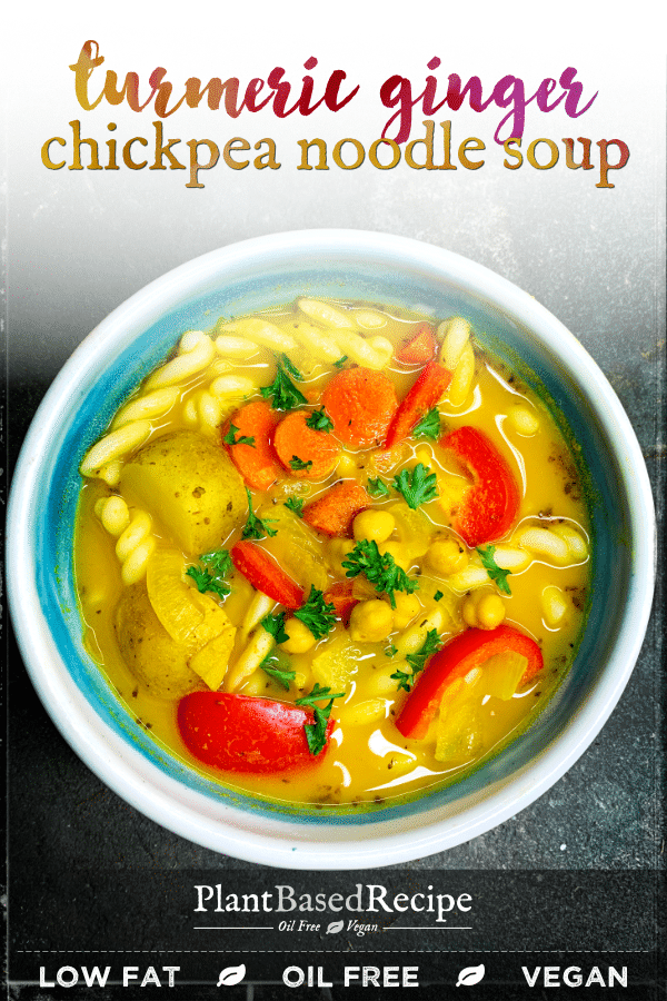 Recipe for Turmeric Ginger Chickpea Noodle Soup
