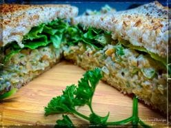 Citrus herb chickpea salad sandwich recipe (Oil free, vegan)