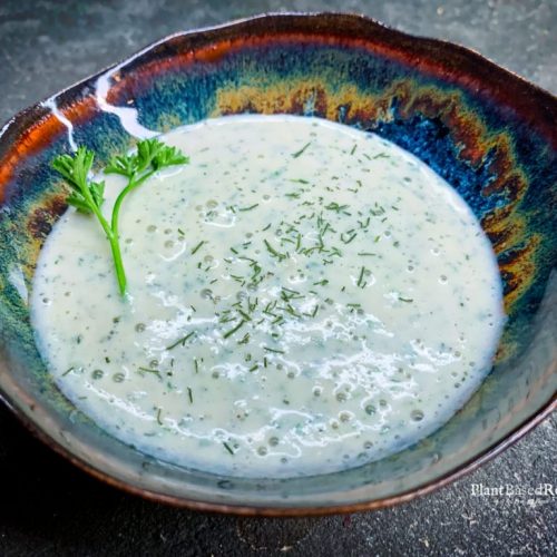 Recipe for vegan lime and herb salad dressing.