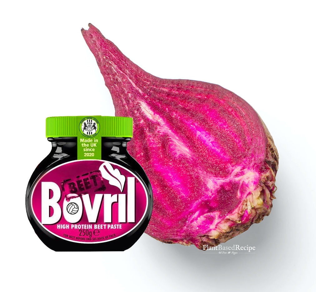 Vegan beet paste by Bovril - image of product with a beet.