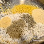 spices in a pan for making the miso gravy