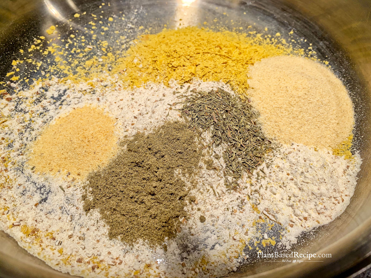 spices in a pan for making the miso gravy
